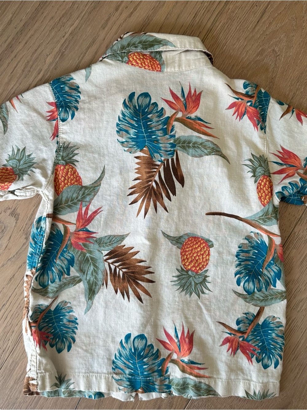 Wonder Nation Cream Tropical Pineapple Button-Front Shirt 4 - Picture 5 of 5